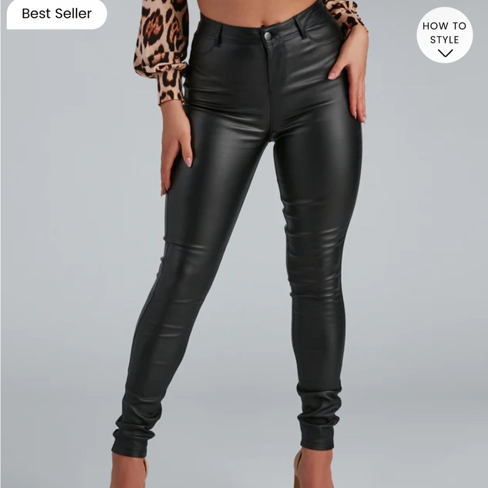Windsor High Rise Coated Skinny Pants